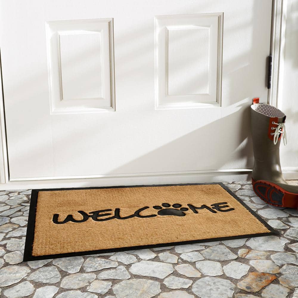 Welcome Paw Door Mat 24 in. x 36 in. - Hercitys