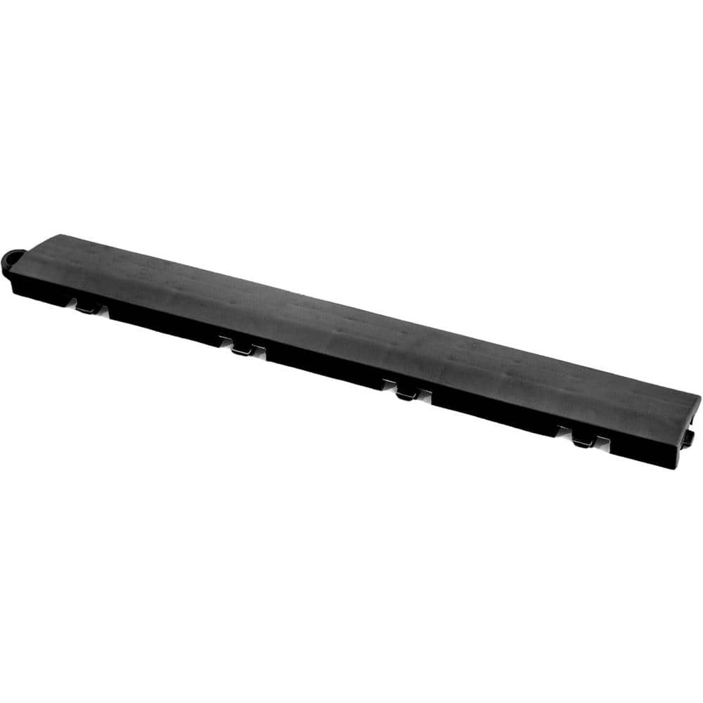 Nitro Tiles Edging, Black 1 in. W x 12 in. L x 3/8 in. T Male Edges for Nitro Garage Tiles, 4 Pack, 2.33 sq.ft - Hercitys
