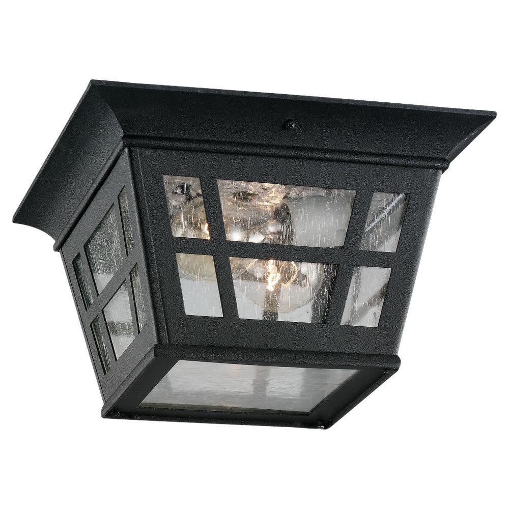 Herrington 2-Light Outdoor Black Flush Mount Fixture - Hercitys