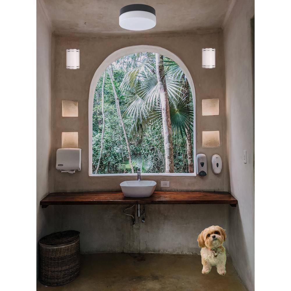 LED-9 9 in. x 3.5 in. 1-Light Matte Black Integrated LED Flush Mount - Hercitys