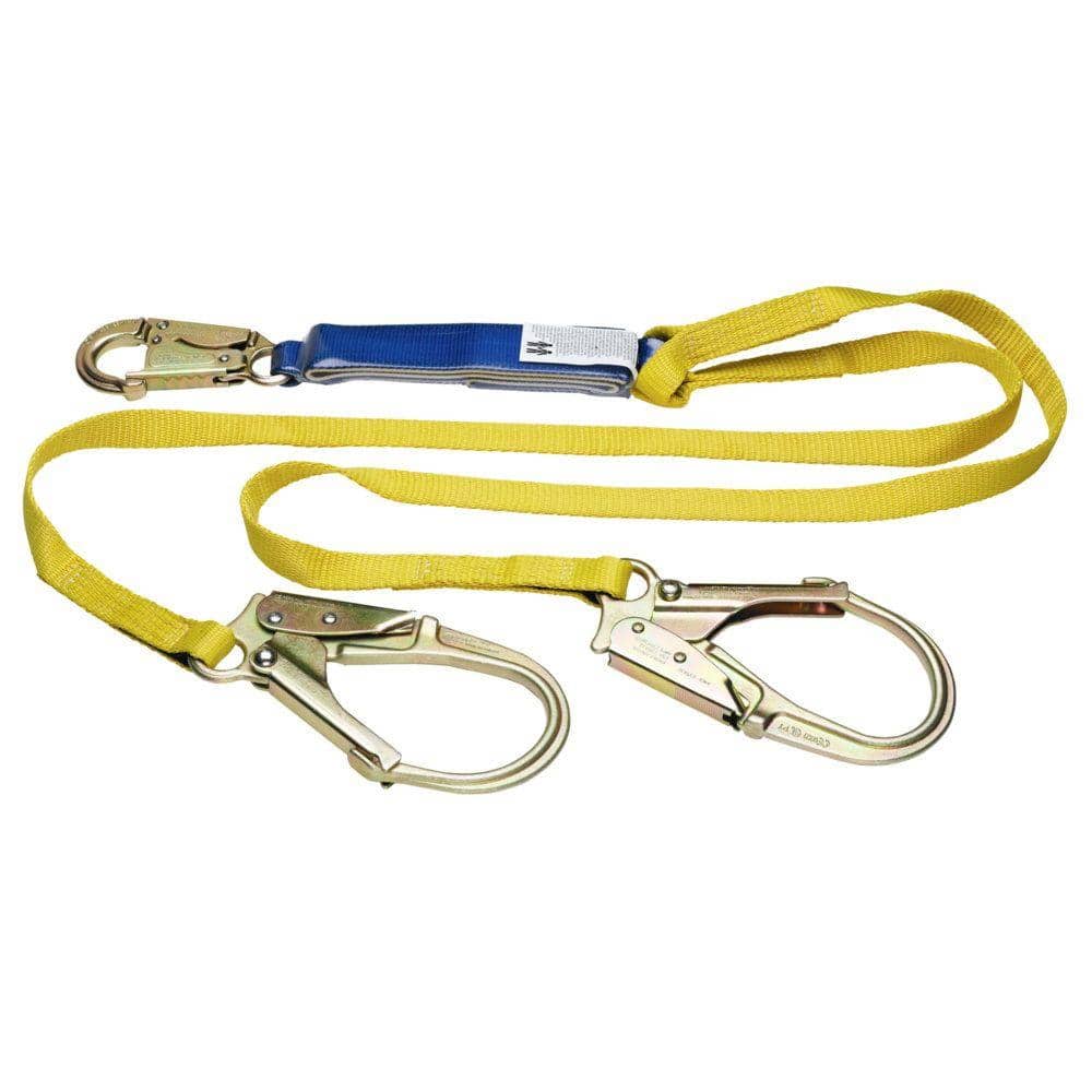 6 ft. DeCoil Twinleg Lanyard (DCELL Shock Pack, Snap Hook, Rebar Hook, 1 in. Web) - Hercitys