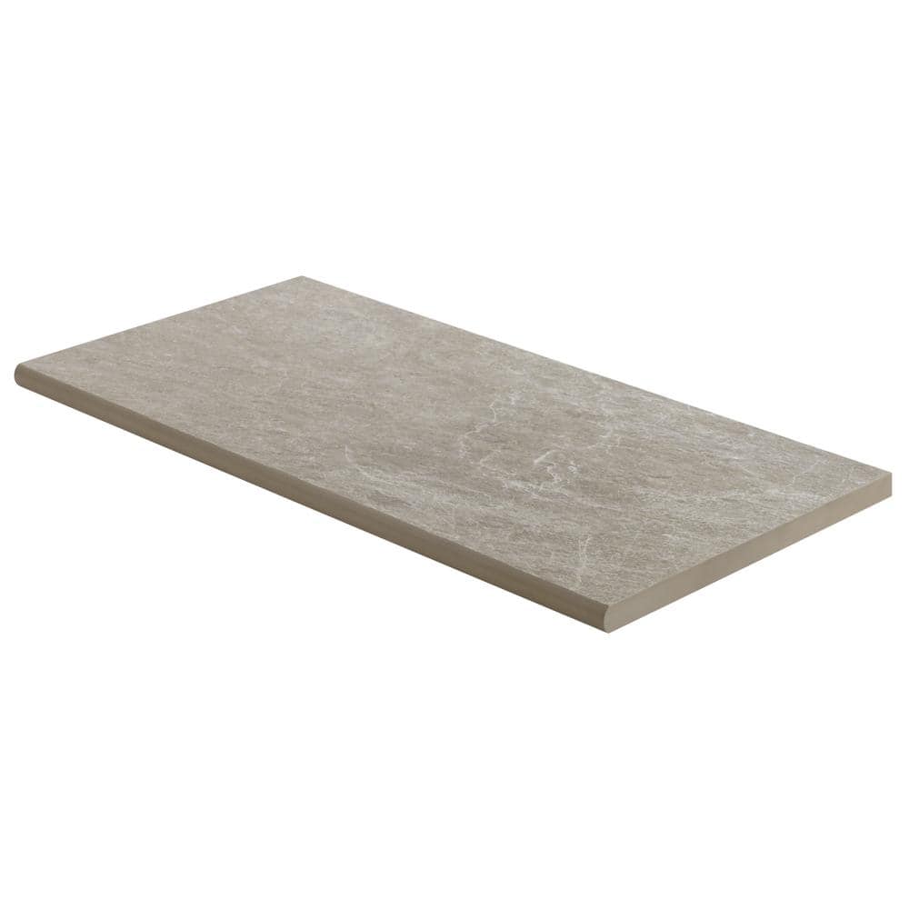 LithoTech 11.81 in. x 23.62 in. x 0.78 in. Greige Beige Matte Porcelain Floor Pool Coping Tile (1.93 sq. ft./Each) - Hercitys