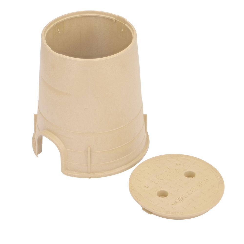 6 in. Round Standard Series Valve Box & Cover, 9 in. Height, Sand Box, Sand ICV Cover - Hercitys