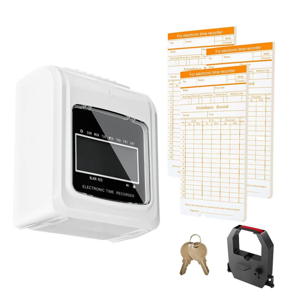 Punch Time Clock, Time Tracker Machine for Employees of Small Business, 6-Punches Per Day, Time Clock Punch Machine - Hercitys