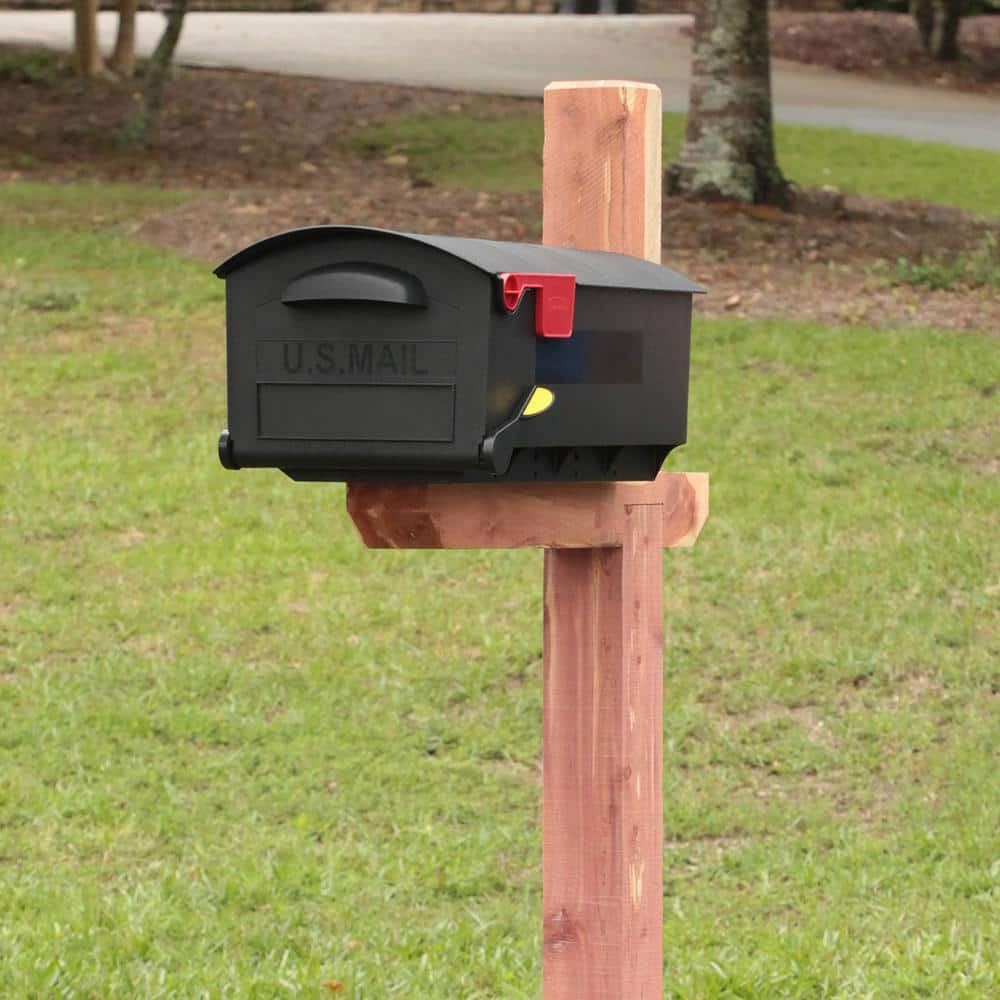 Patriot Black Large Plastic Post Mount Mailbox - Hercitys