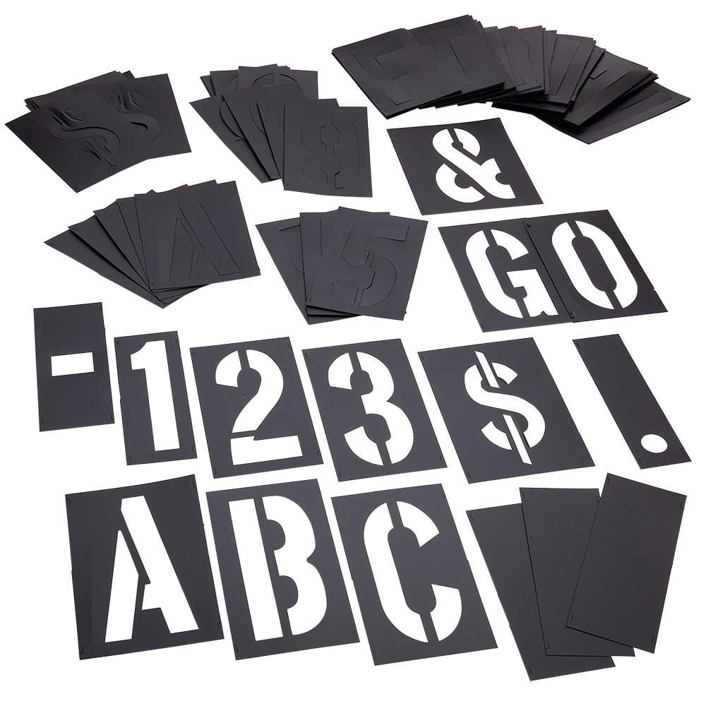 6 in. 138-Piece Plastic Stencil Set - Hercitys