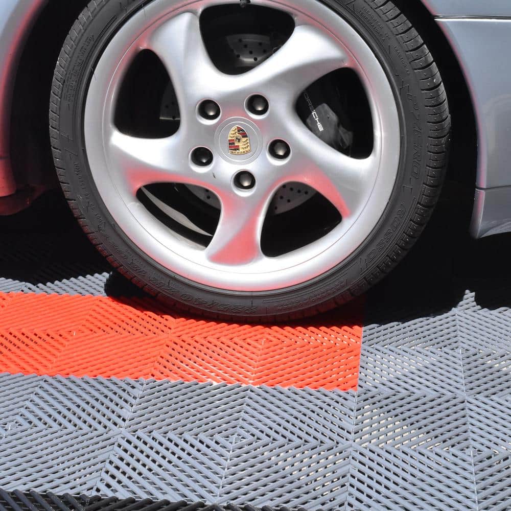 Perforated Click 12-1/8 in. x 12-1/8 in. Black Plastic Garage Floor Tile (25-Pack) - Hercitys