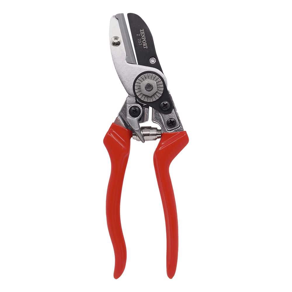 8.5 in. Steel Anvil Action Heavy-Duty Pruner with Red Handles - Hercitys