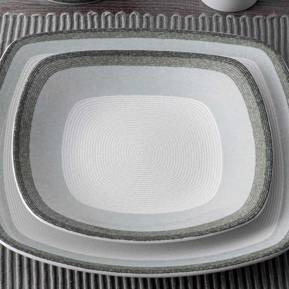 Colorscapes Layers Sage 8.25 in. Porcelain Square Salad Plates, (Set of 4) - Hercitys