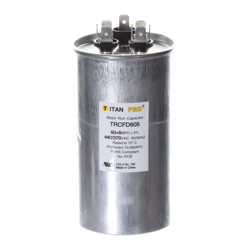 TITAN PRO 60 Plus 5 MFD 440/370V Dual Voltage Round Run Capacitor - Hercitys