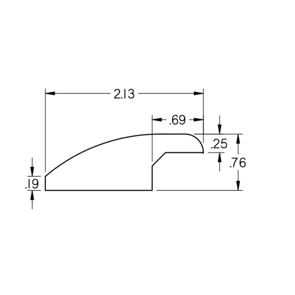 Grist 0.38 in. Thick x 2 in. Wide x 78 in. Length Wood Reducer Hardwood Trim - Hercitys