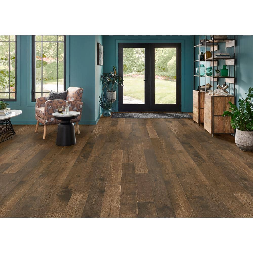 Time Honored Brown White Oak 3/8 in. T x 6 in. W Click Lock Smooth Engineered Hardwood Flooring (30.6 sq.ft./ctn) - Hercitys