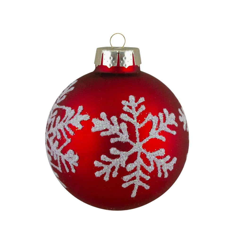 Red Glass Christmas Ornaments 1.75 in. (45 mm) (Set of 12) - Hercitys