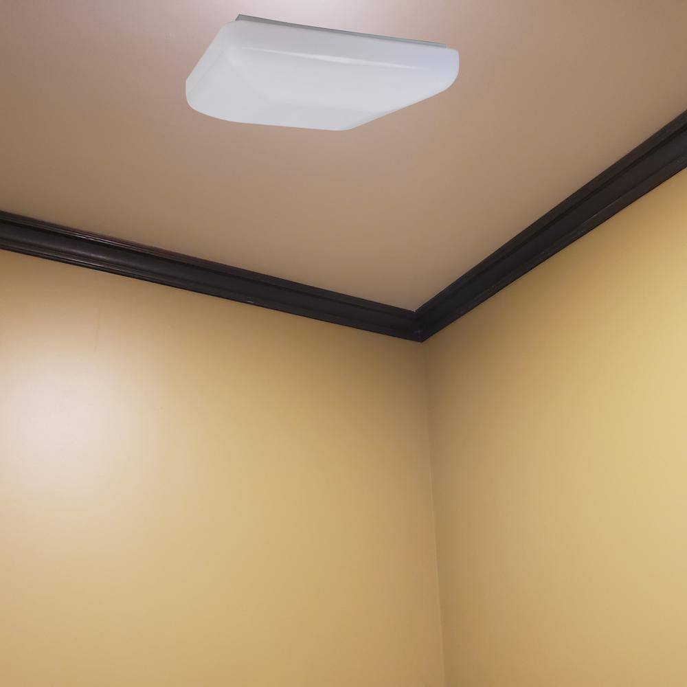 Square 14.5 in. 1-Light White LED Flush Mount Ceiling Fixture 4000K - Hercitys