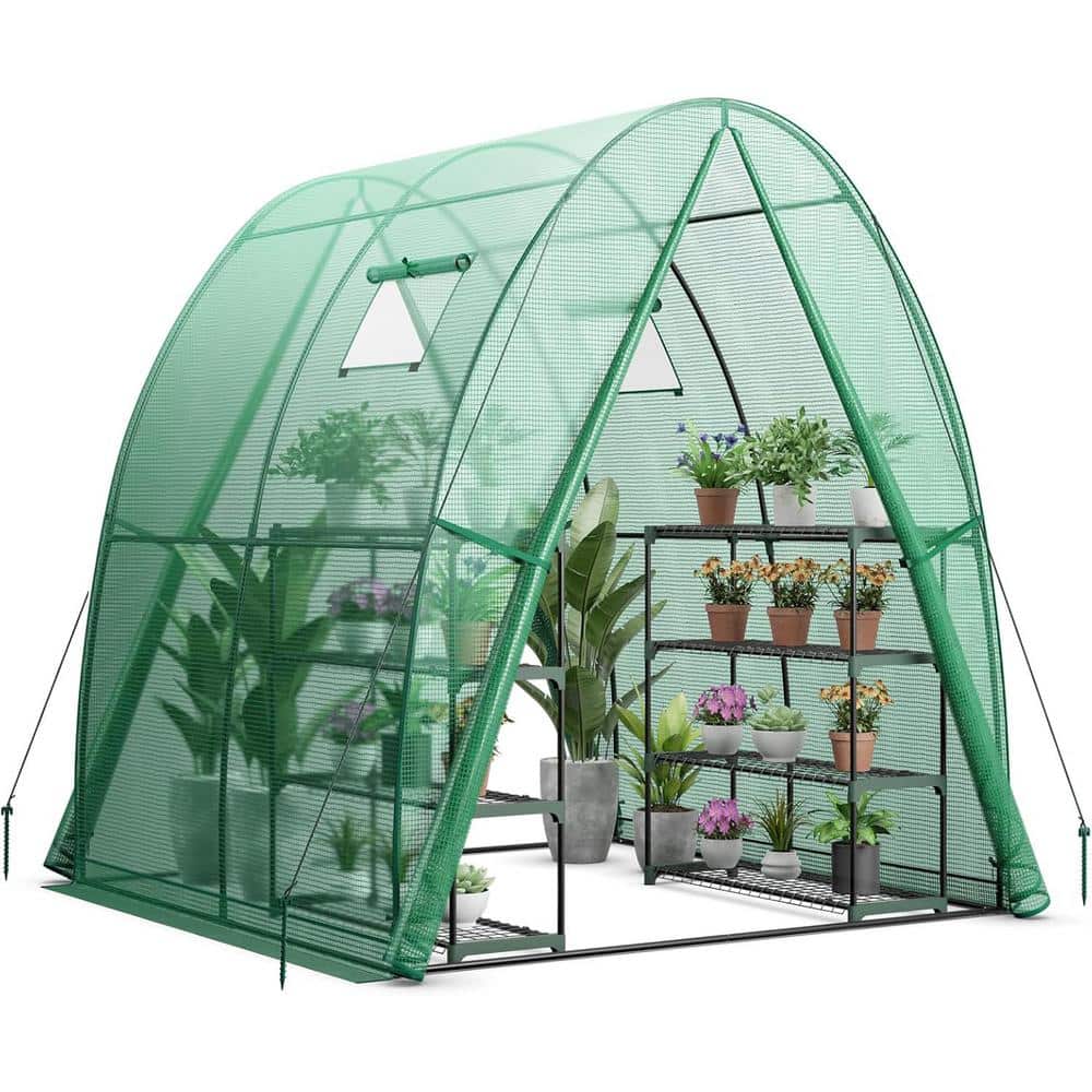 72 in. W x 72 in. D x 79 in. H Outdoor Portable Green Wall-in Tunnel Greenhouse Hot House Grow Tent - Hercitys