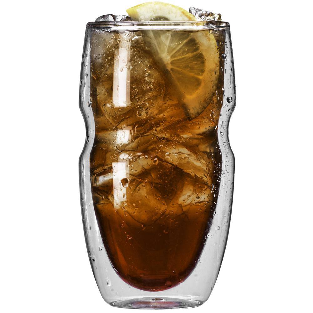 Serafino Double Wall 16 oz. Iced Tea and Coffee Insulated Drinking Glasses (Set of 2) - Hercitys