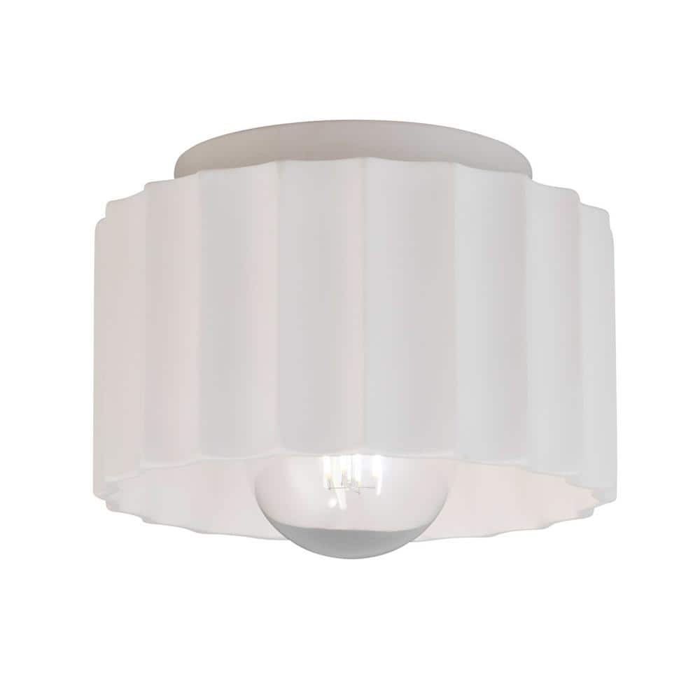 Radiance Collection 8 in. 1-Light Bisque Flush-Mount - Hercitys