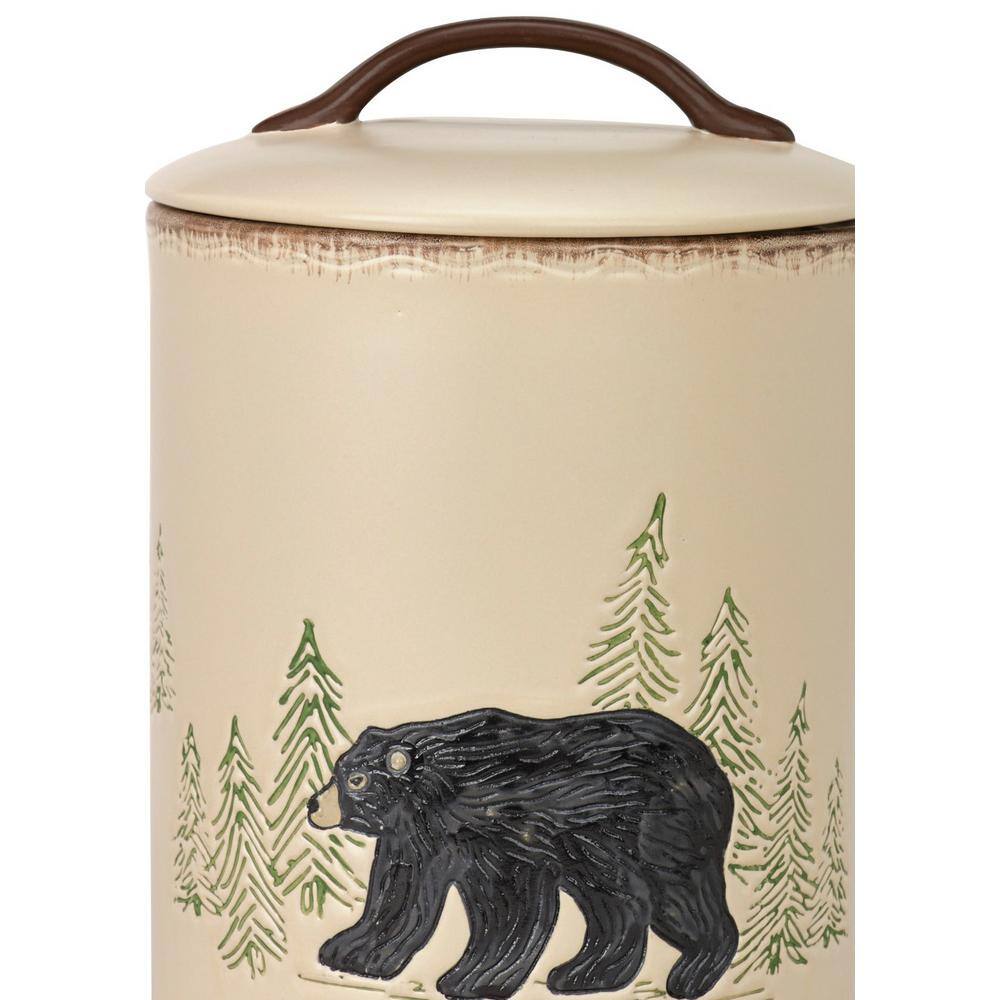 Rustic Retreat 3-Piece Ceramic Canister Set with Matching Airtight Lids - Hercitys