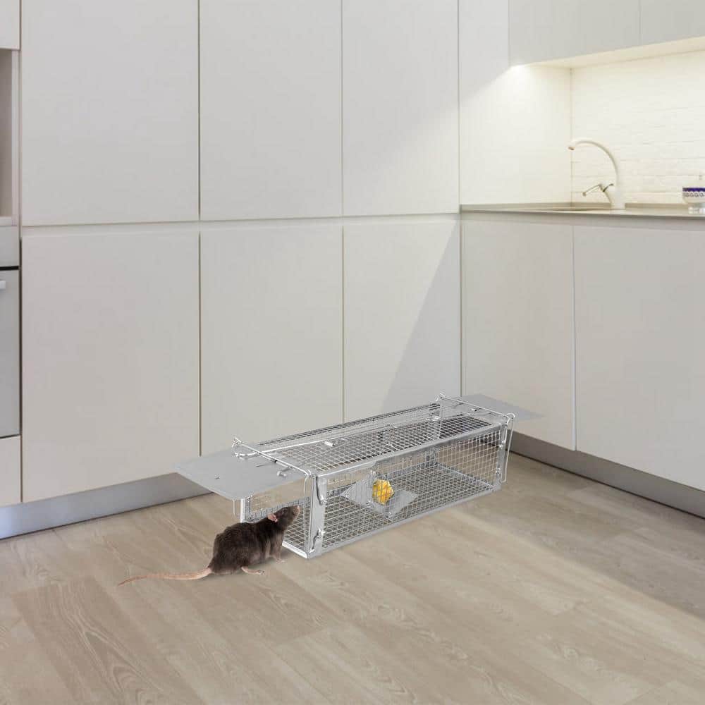 Humane Live Rat Trap Cage Dual Door Live Rat Traps Rodent Dense Mesh Trap Cage Control Bait Catch for Small Animals - Hercitys