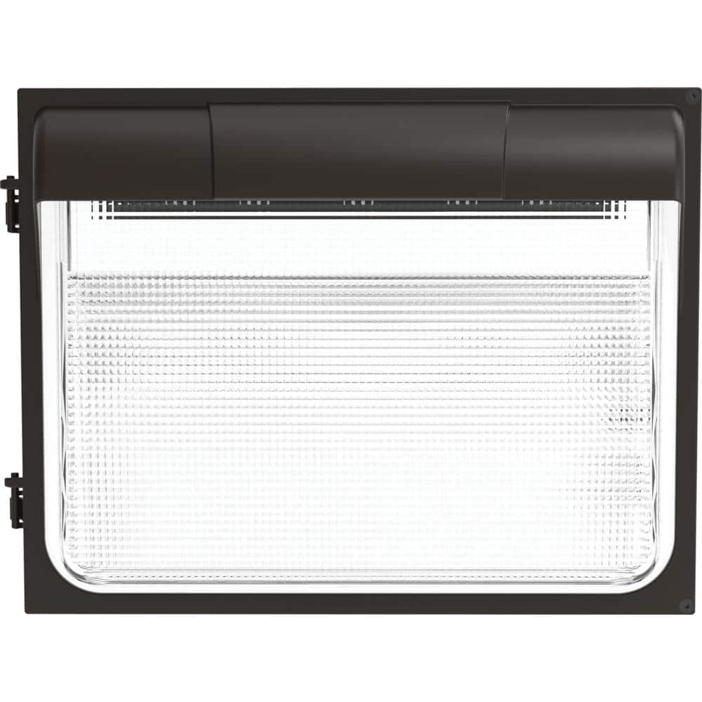 Contractor Select 400-Watt Equivalent Integrated LED Dark Bronze Wall Pack Light, Adjustable Lumen Output 4000K - Hercitys