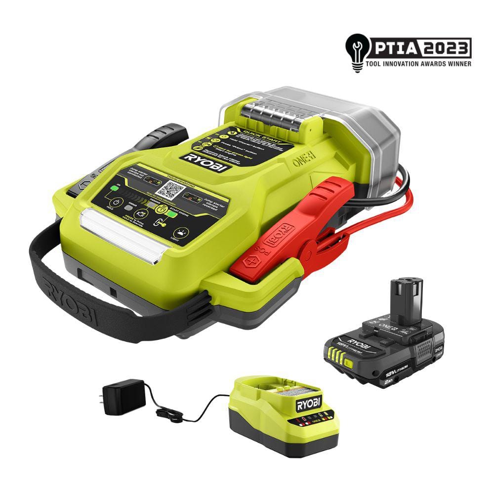 ONE+ 18V Cordless 1600A Jump Starter with LED Work Light Kit with 2.0 Ah Battery and Charger - Hercitys