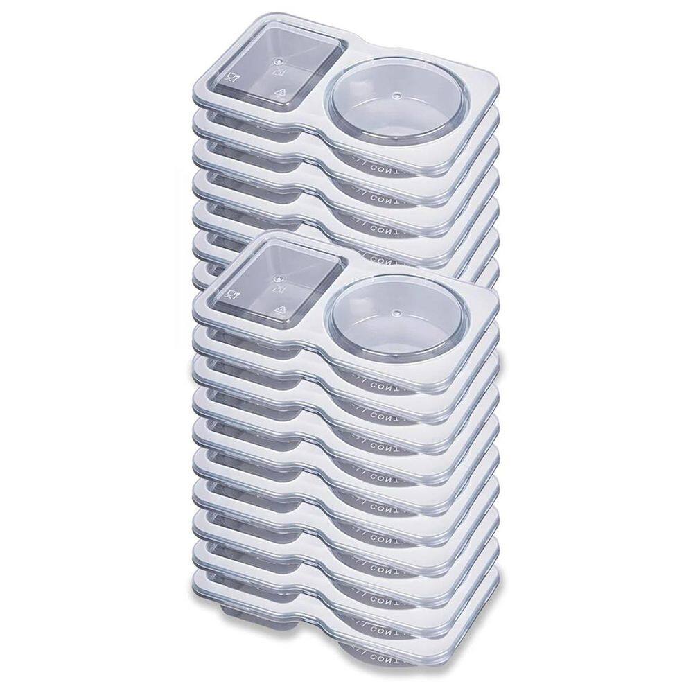 Condiment Container Disposable Double Compartment Plastic Container 20-Sets with Lid for Sauce Snack Food Storage - Hercitys