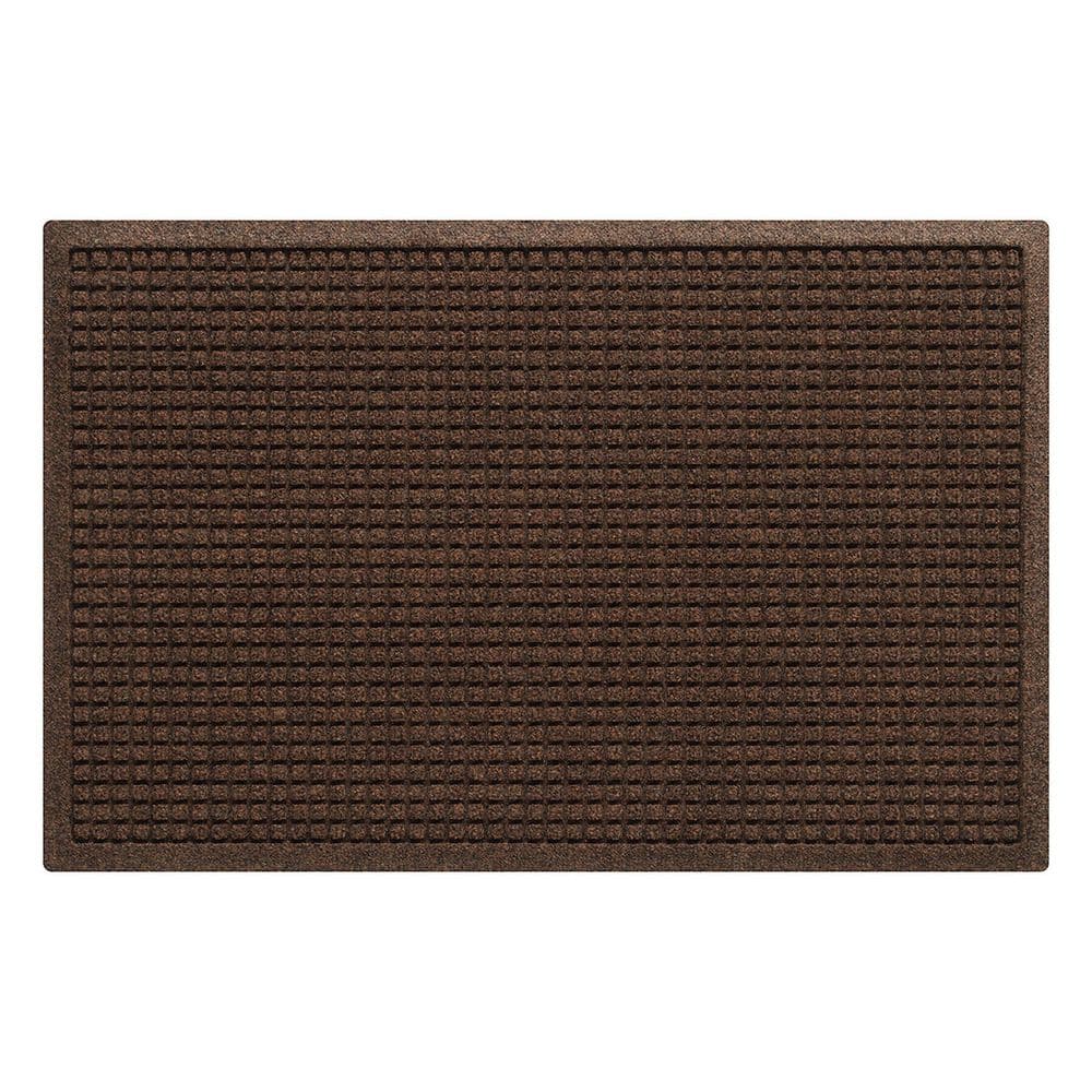 Waterhog Squares 23 in. x 35 in. PET Polyester Indoor Outdoor Door Mat Dark Brown - Hercitys