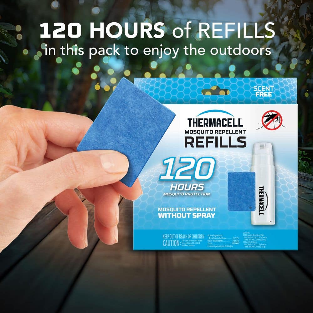 Outdoor Mosquito Repeller Refill 120-Hour Mega Pack (30 Repellent Mats and 10 Butane Cartridges) - Hercitys