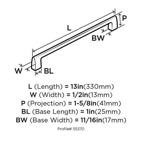 Riva 12 in. (305mm) Modern Graphite Bar Appliance Pull - Hercitys