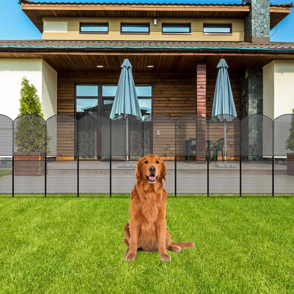 Mesh 39 in. Rustproof Metal Wire Garden Fence Panel 10 Pack Animal Barrier No Dig Yard Patio Decor - Hercitys