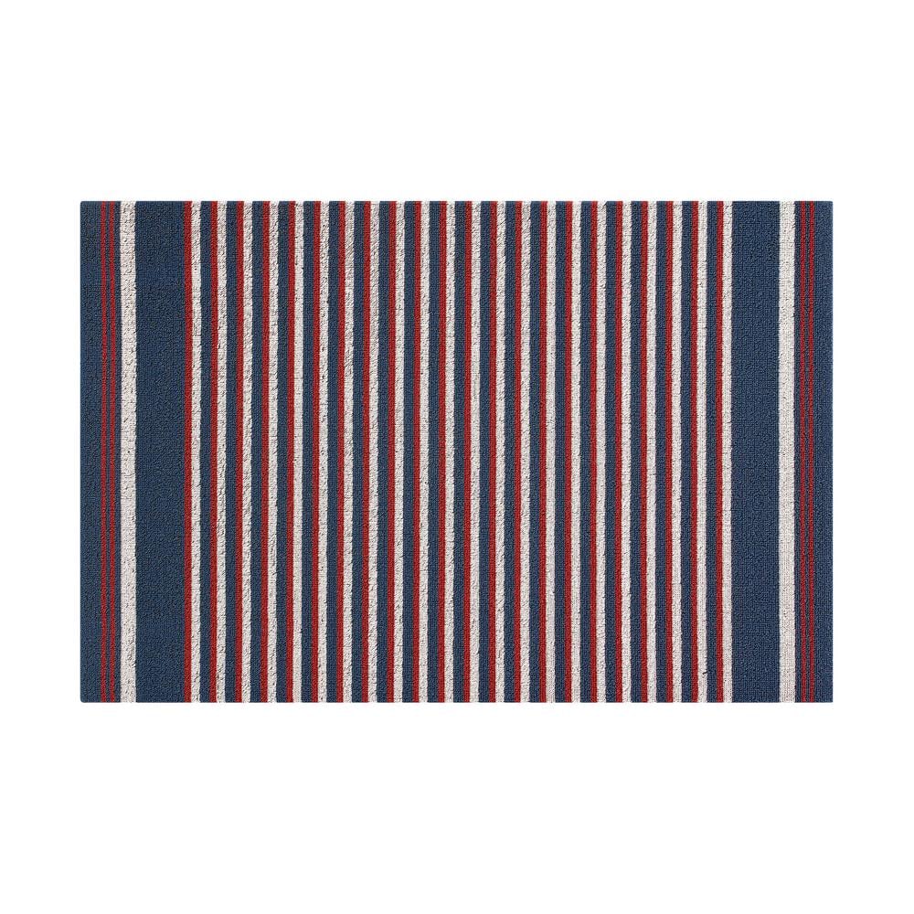 Navy, Red and White Stripe 24 in. x 36 in. PVC Door Mat - Hercitys