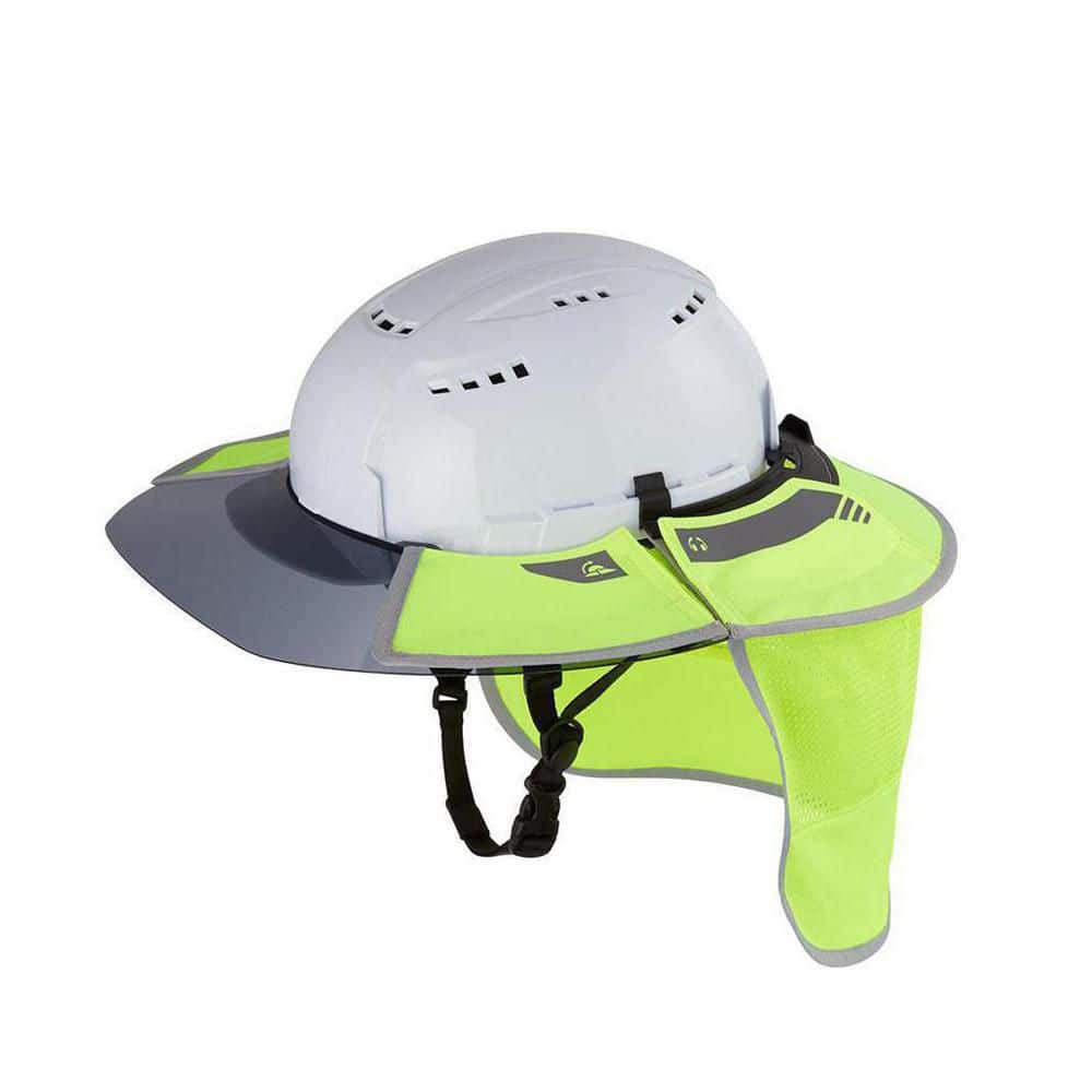 BOLT Tinted Brim Visor with High Visibility Yellow Mesh Sunshade and 360-Degree UV Protection - Hercitys