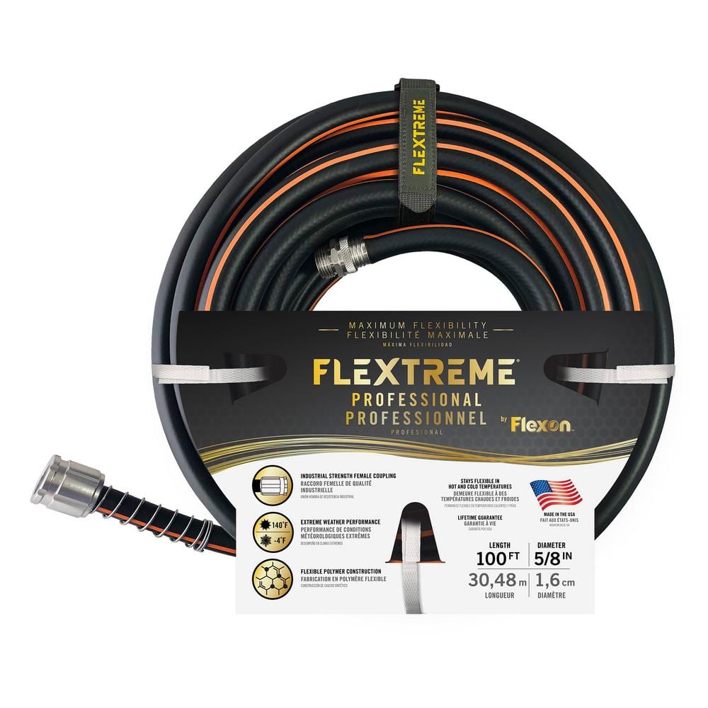 Flextreme Pro 5/8 in. x 100 ft. Performance Rubber Garden Hose - Hercitys