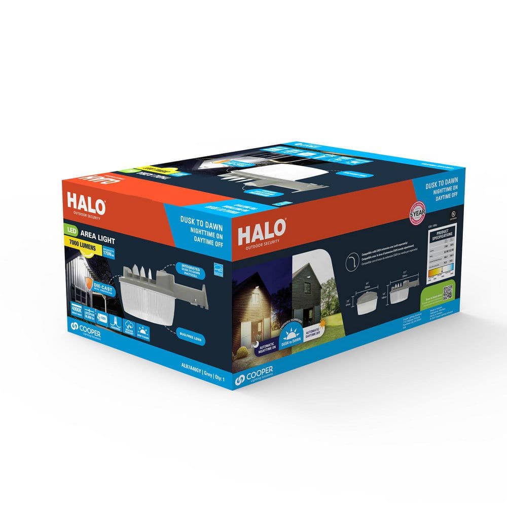 ALB 450-Watt Equivalent Integrated LED Gray Dusk to Dawn Area Light, 4000K - Hercitys