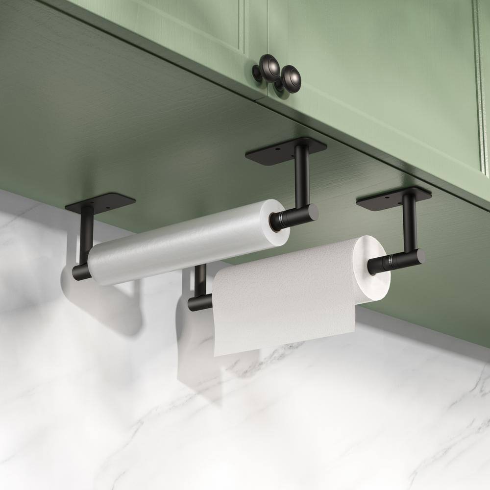 Wall-Mount Single Post Toilet Paper Holder in Matte Black - Hercitys