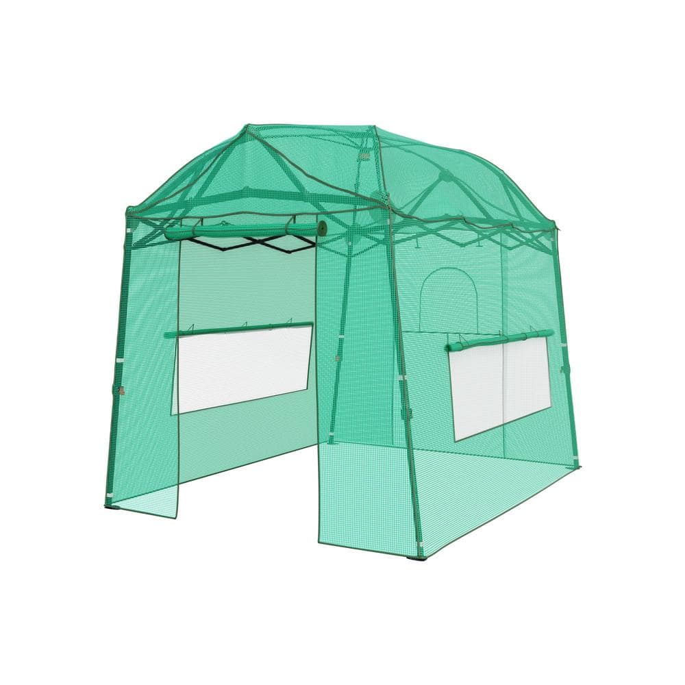 8.5 ft. x 7 ft. x 7 ft. Walk-in Greenhouse, Portable Pop-up with Adjustable Heights & Durable PE Cover - Hercitys