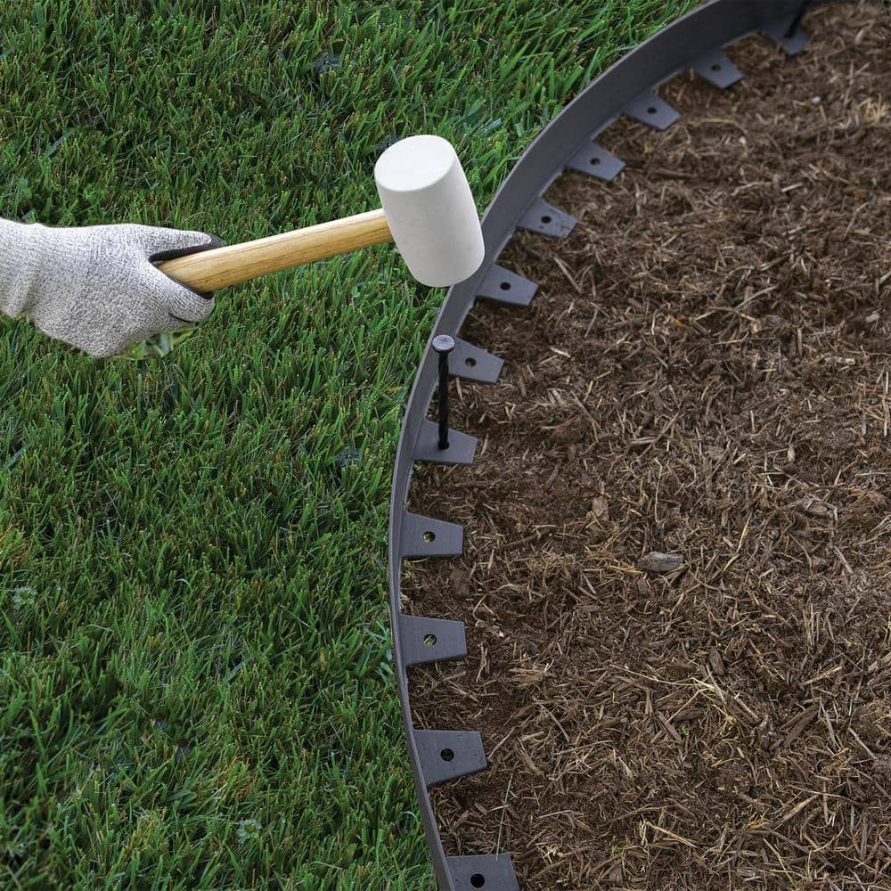 60 ft. x 2.5 in. Black Plastic Landscape No-Dig Edging Tall Wall - Hercitys