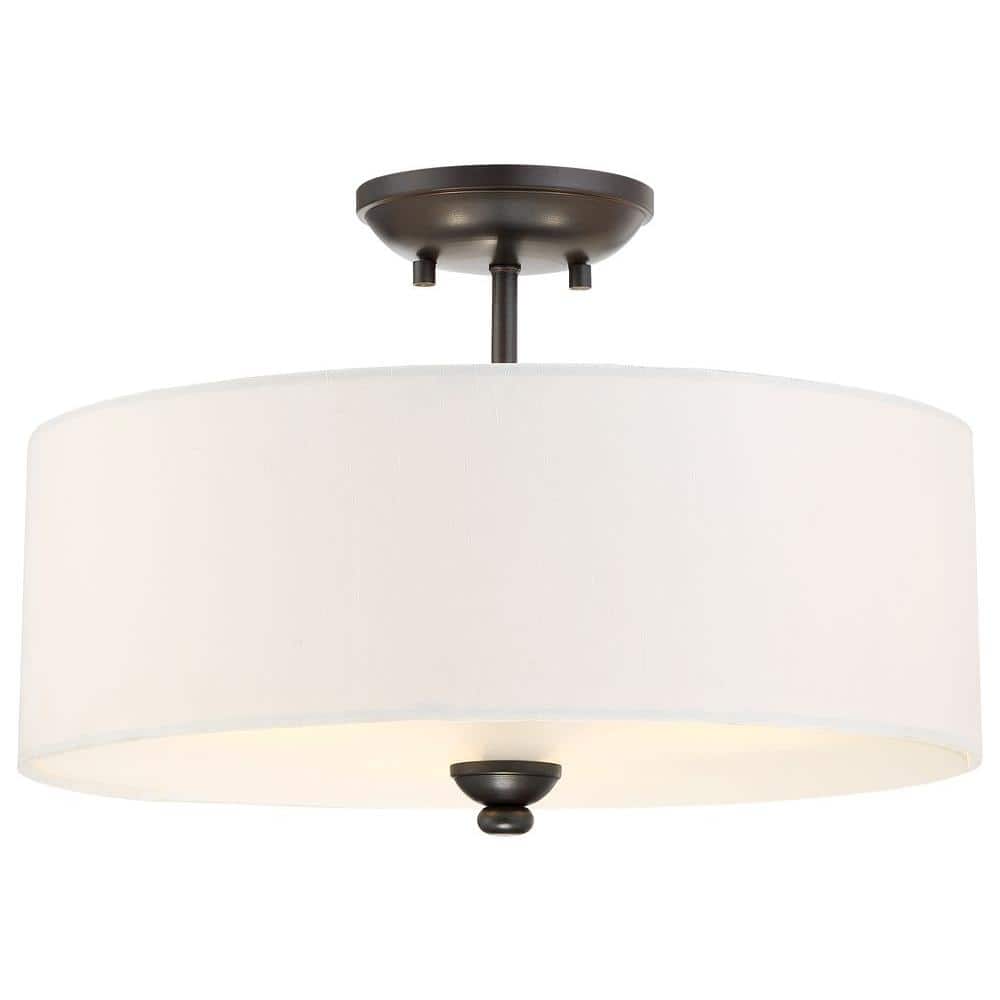 Shadowglen 3-Light Lathan Bronze Semi Flush Mount - Hercitys