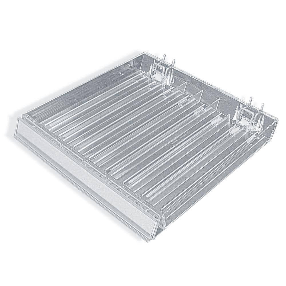 8-Compartment Clear Tray with Flip Front C-Channel for Pegboard/Slatwall/Counter (2-Pack) - Hercitys