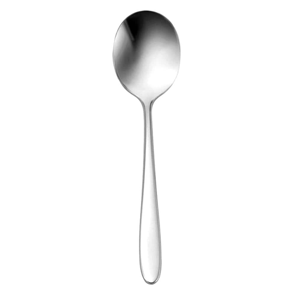 Mascagni II Silver 18/0 Stainless Steel Round Bowl Soup Spoon (12-Pack) - Hercitys