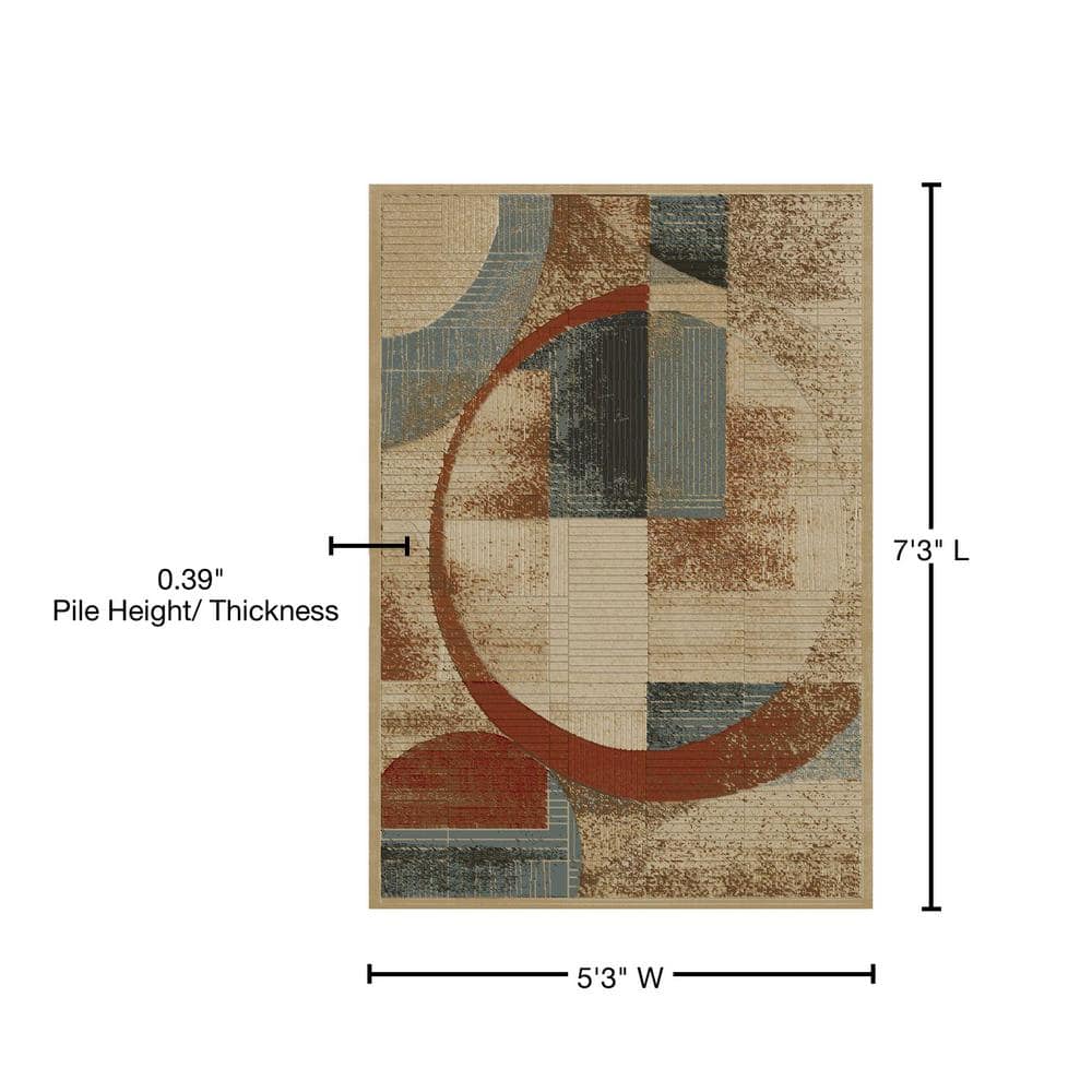 Soho Shapes Tonel 5 ft. x 7 ft. Area Rug - Hercitys