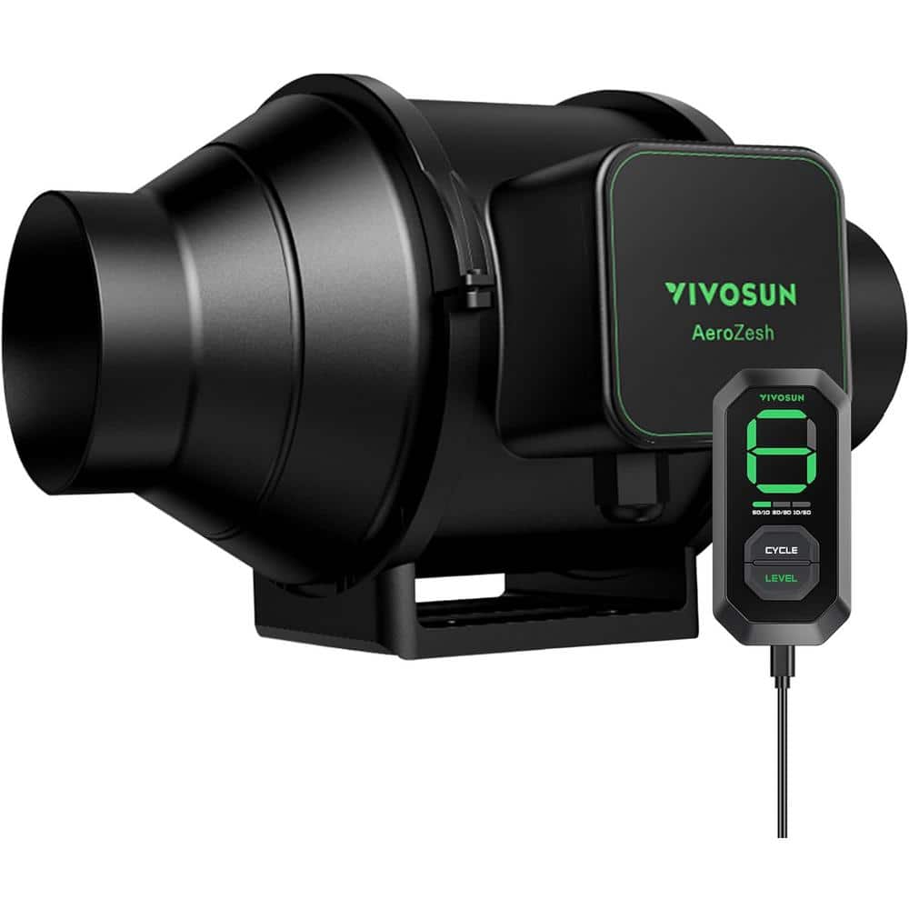 AeroZesh S4 4 in. 208 CFM Inline Duct Fan with E12 Speed Controller - Hercitys