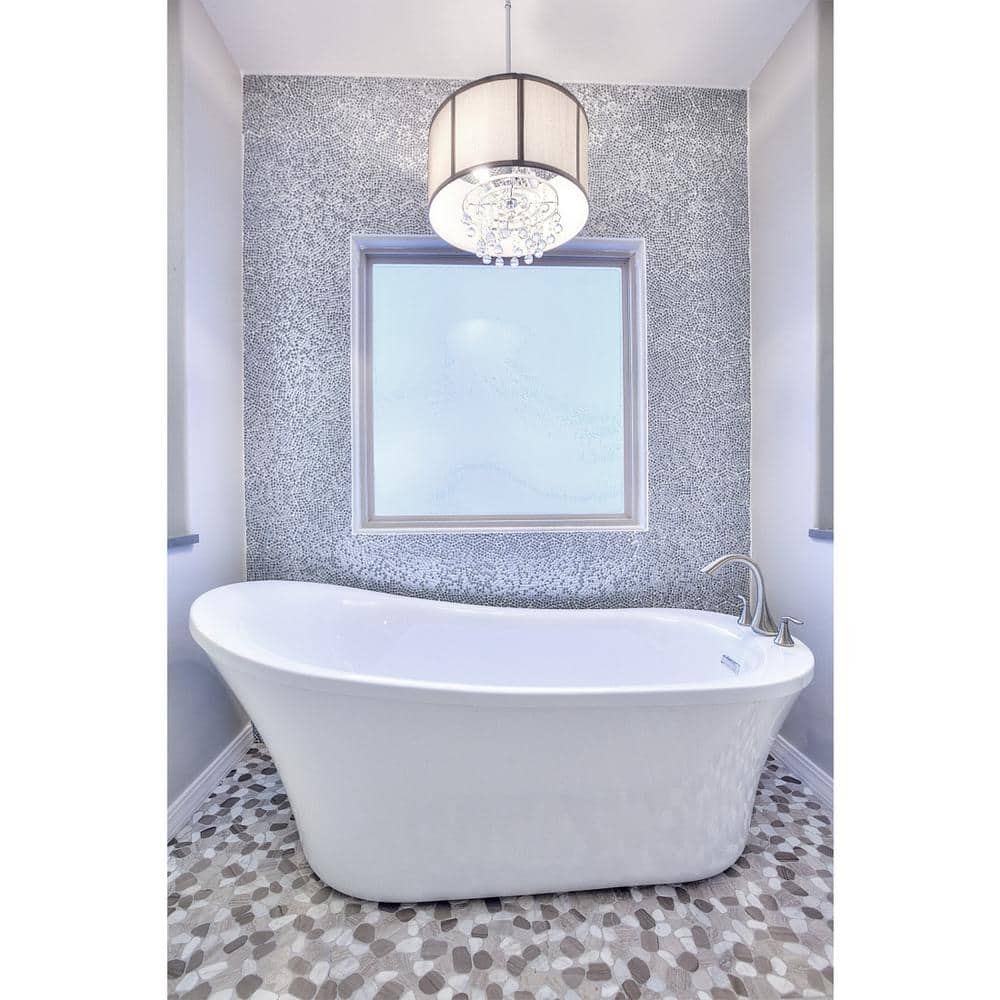 Cultura Winter Honed and Tumbled 11.81 in. x 11.81 in. x 8 mm Pebbles Mesh-Mounted Mosaic Tile (1 sq. ft.) - Hercitys