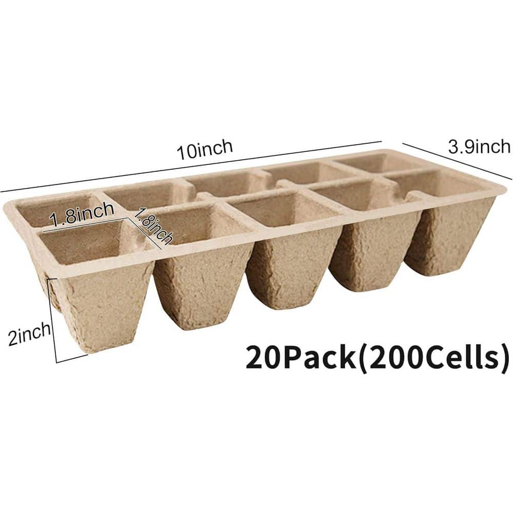 Biodegradable Seed Starter Kit with 400 Cells and 400 Plant Labels Includes 40 Peat Pot Trays, Tools, and Spray Bottle - Hercitys