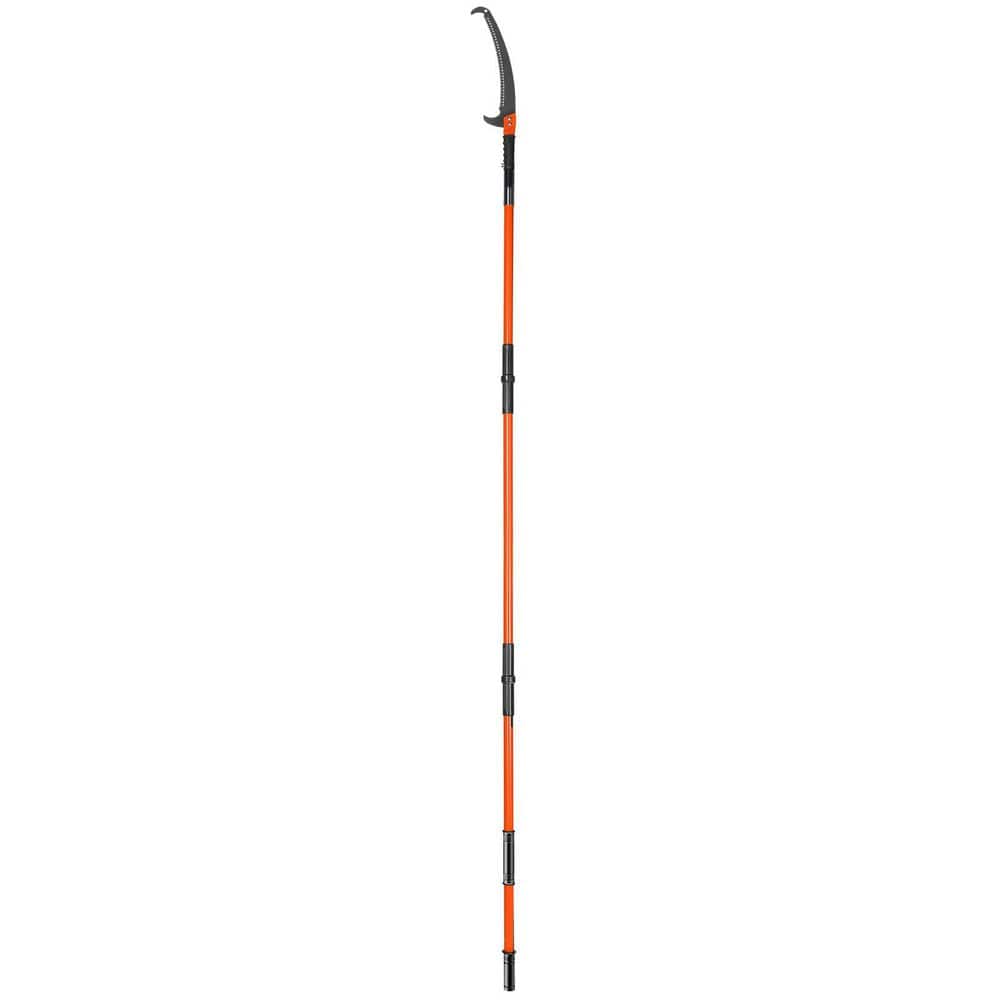 Manual Pole Saw, 7.3-27 ft. 0.05 in. Sharp Steel Blade, Extendable Pruning Saw, Lightweight 8 ft. Fiberglass Handles - Hercitys
