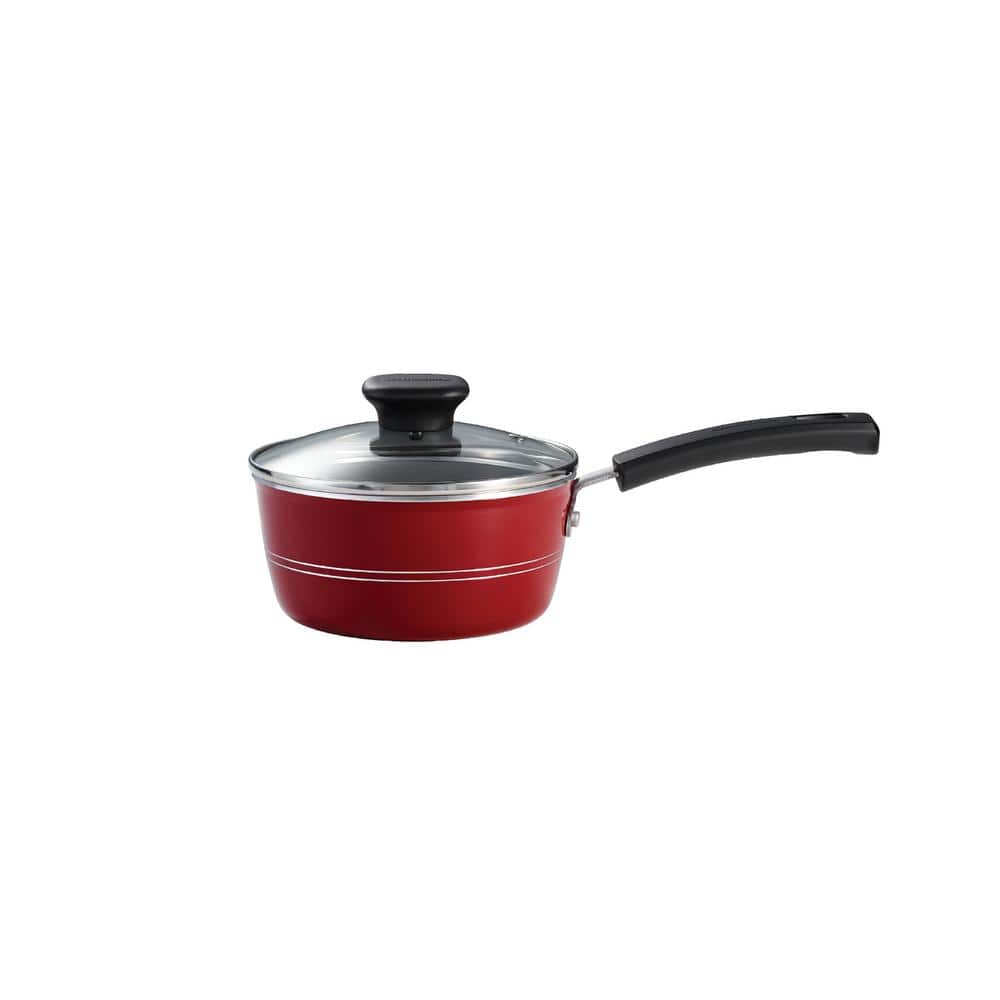 Sicilia 1.25 qt. Aluminum Nonstick Covered Sauce Pan in Raspberry - Hercitys