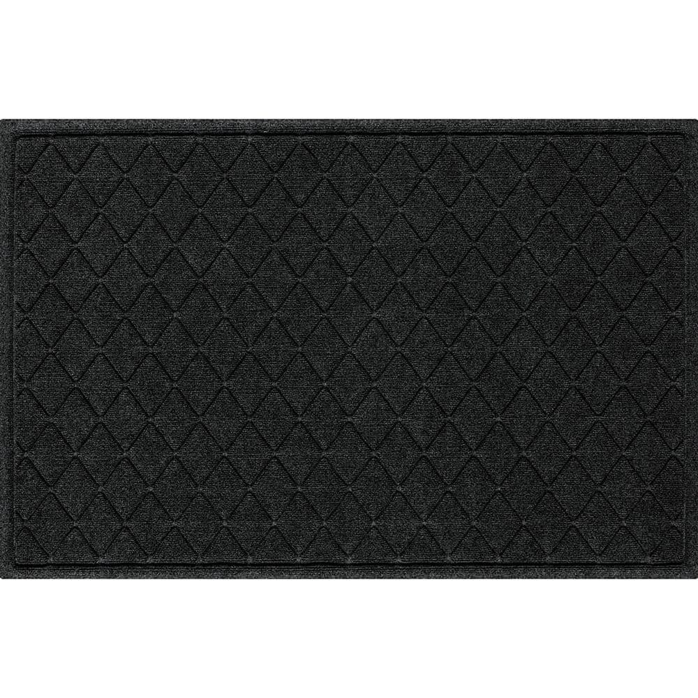 Waterhog Argyle Charcoal 34 in. x 52 in. PET Polyester Indoor Outdoor Door Mat - Hercitys