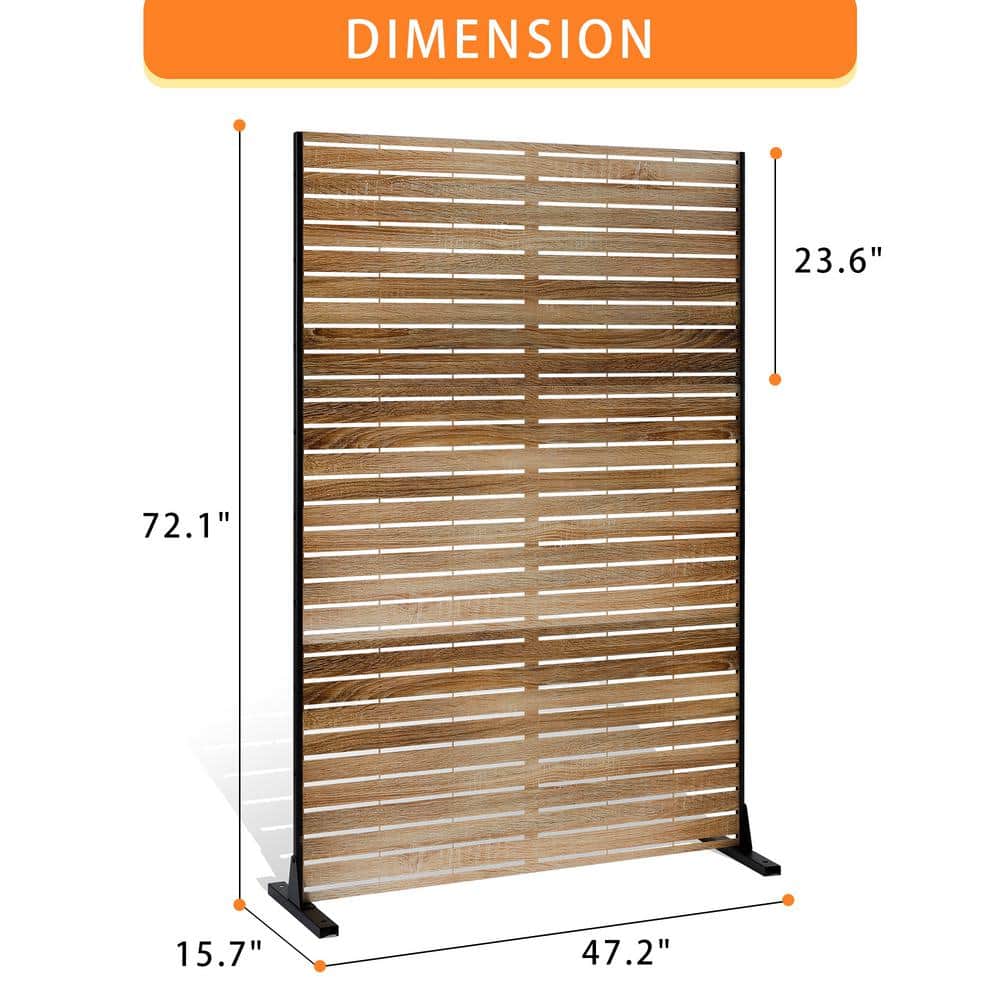 72″ Hx47″ W Metal Privacy Screen for Deck Patio Balcony Garden, Freestanding Decorative Privacy Screen & Panels - Hercitys