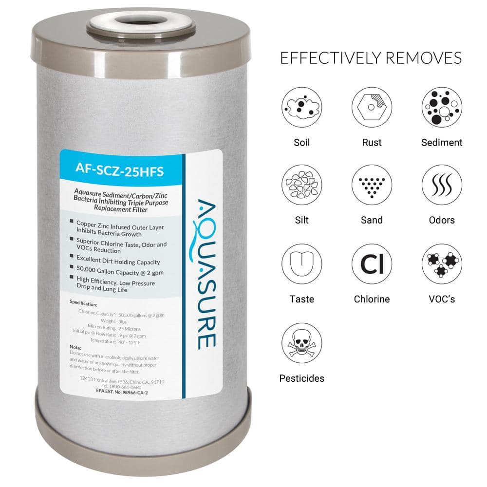 Fortitude V Series Sediment/Carbon/Zinc Bacteria Inhibiting Triple Purpose Replacement Filter – Standard - Hercitys