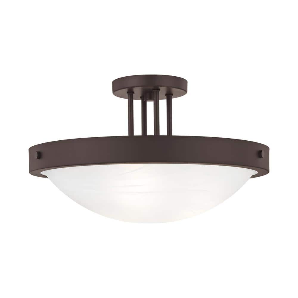 New Brighton 3 Light Bronze Semi Flush Mount - Hercitys